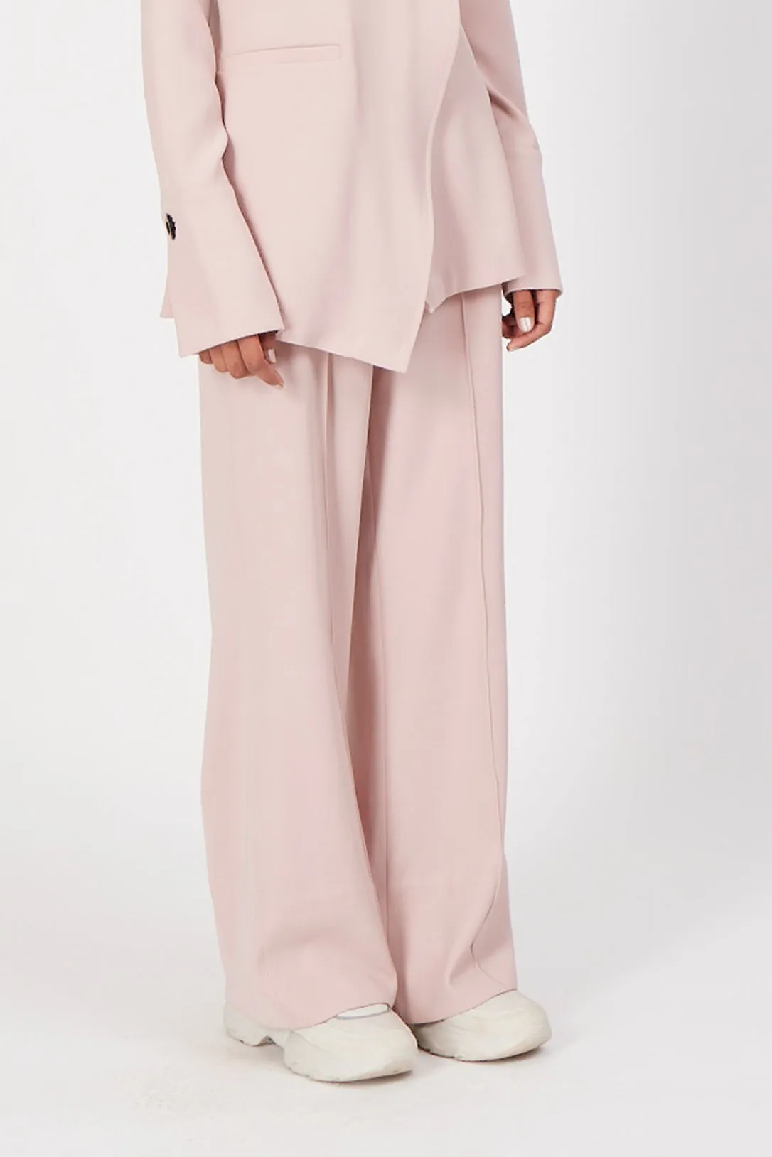 Misty pink straight fit trousers