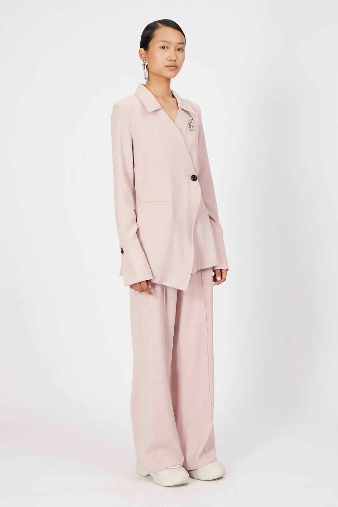 Misty pink straight fit trousers