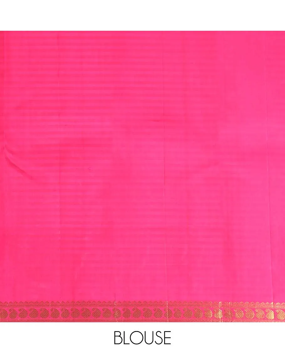 Multi-color checked kancheepuram silk saree, zari border of rekku,neli & manga designs