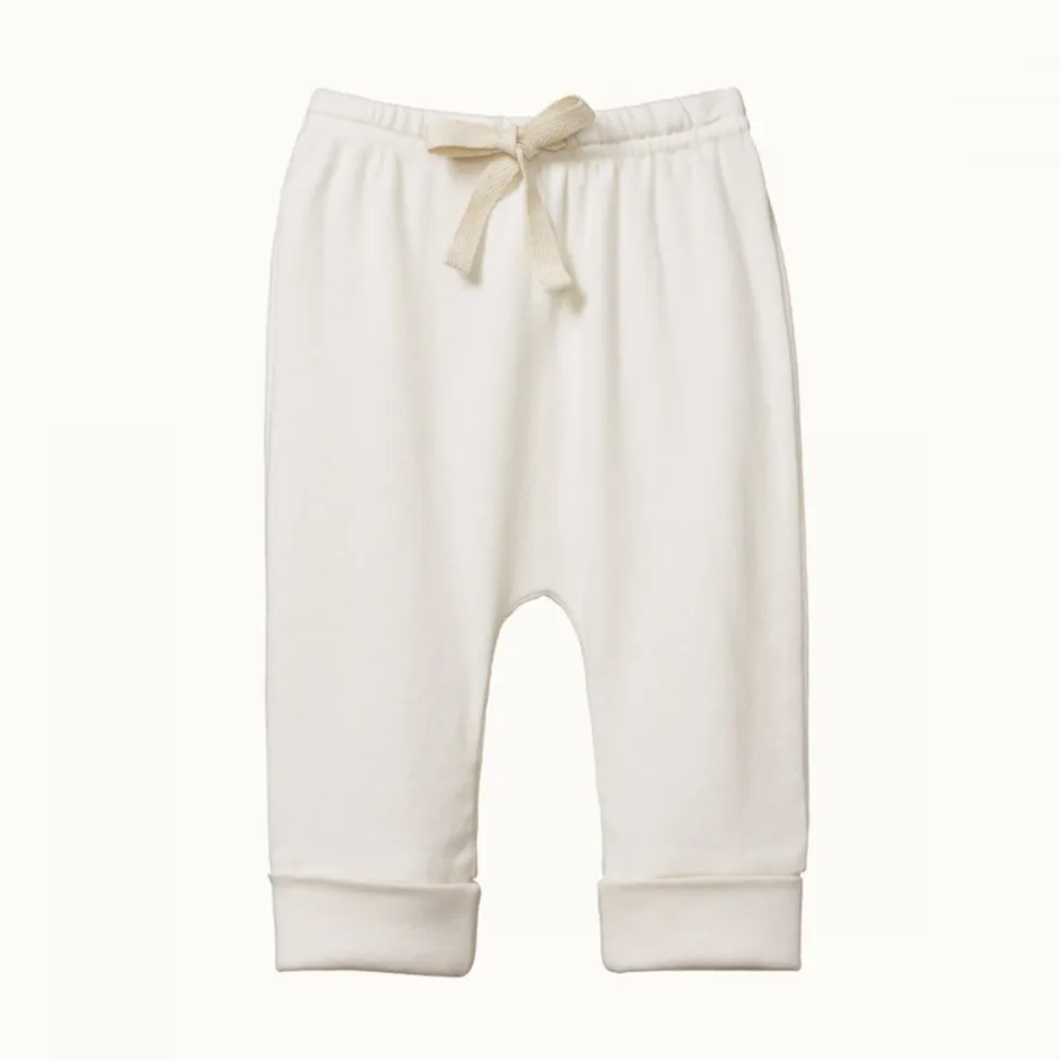 Nature Baby Cotton Drawstring Pants - Natural