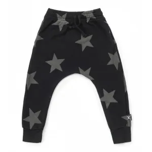 NUNUNU French Terry Star Baggy Pants Black