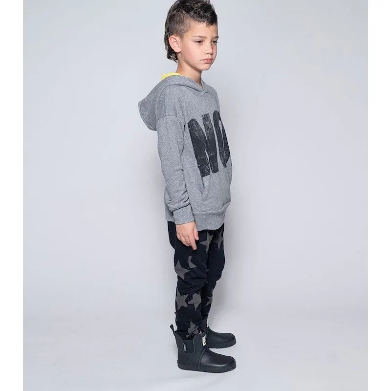 NUNUNU French Terry Star Baggy Pants Black