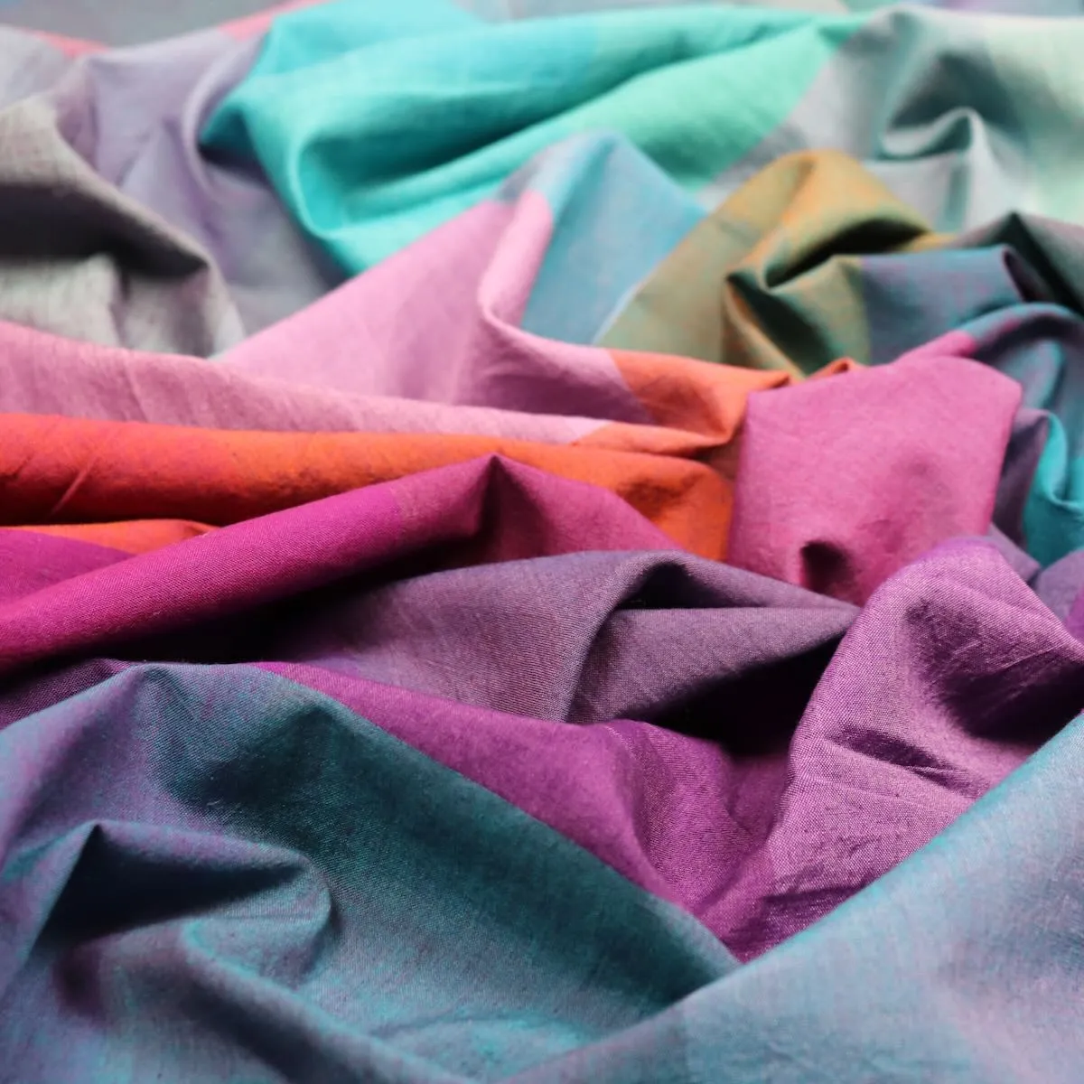 Rainbow Check Handloom Cotton — 0.44 Yard Remnant