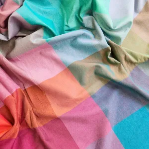 Rainbow Check Handloom Cotton — 0.44 Yard Remnant