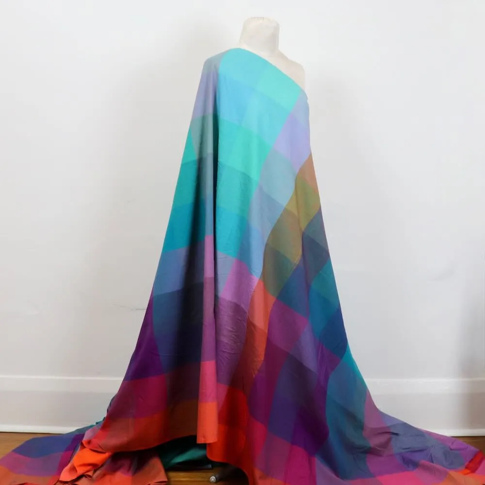 Rainbow Check Handloom Cotton — 0.44 Yard Remnant