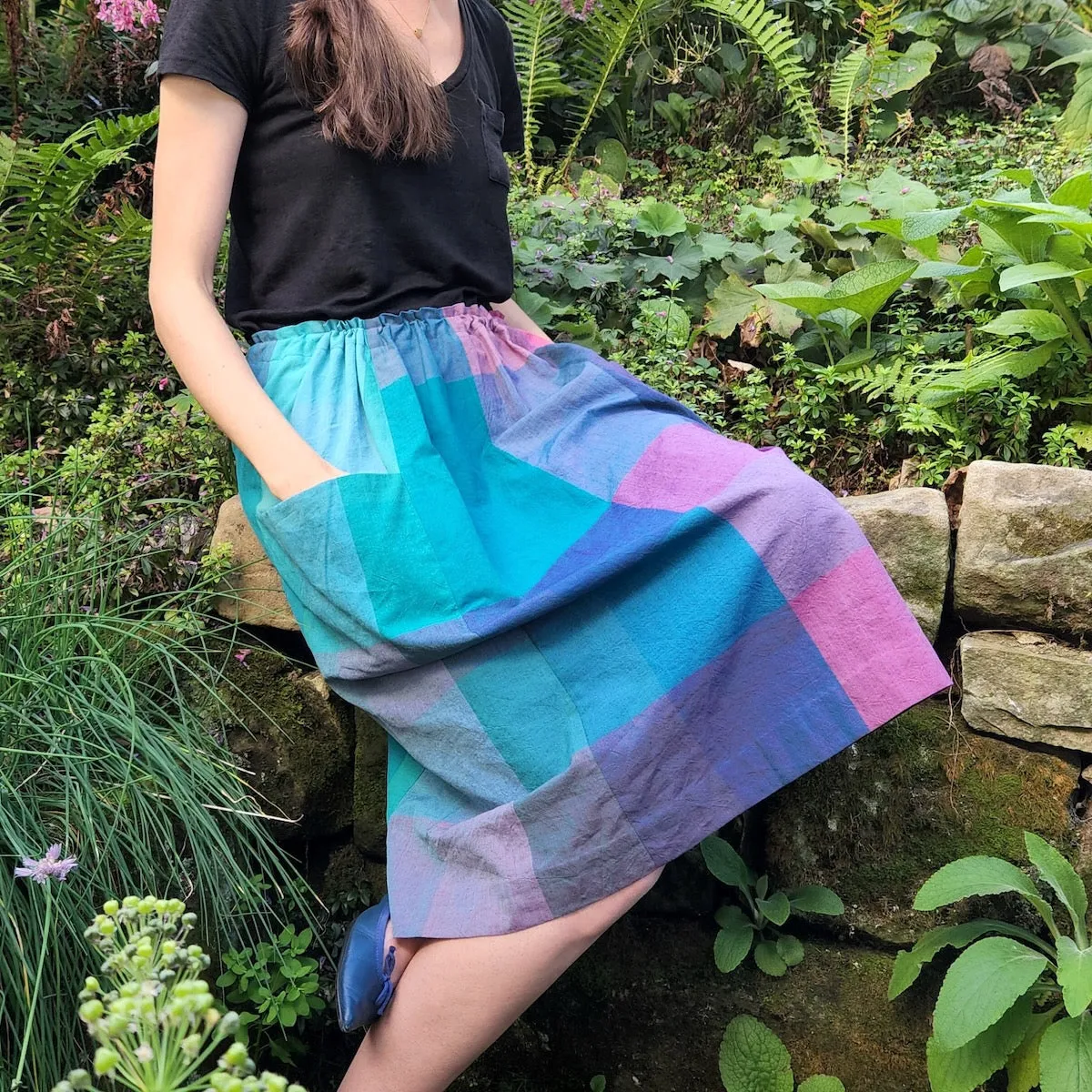 Rainbow Check Handloom Cotton — 0.44 Yard Remnant