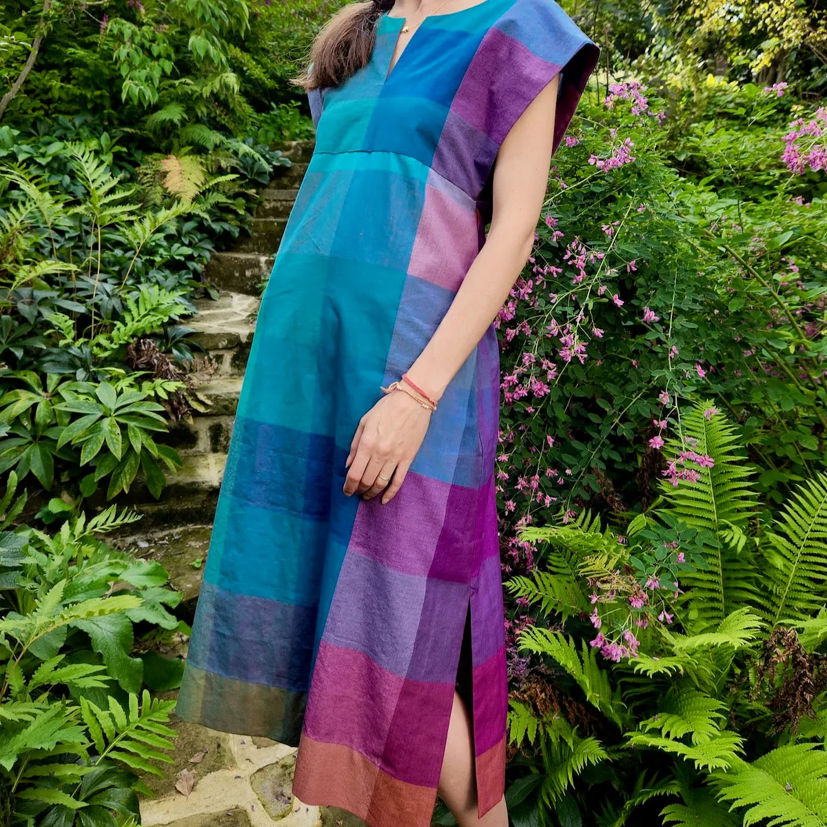 Rainbow Check Handloom Cotton — 0.44 Yard Remnant
