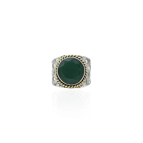 Silver: Dedicate Of Stylish Green Stone Ring