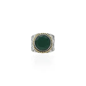 Silver: Dedicate Of Stylish Green Stone Ring