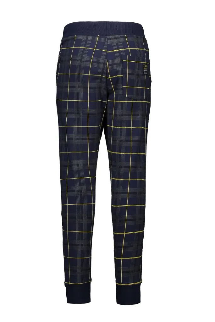 Slim Track Pants with Check Print
