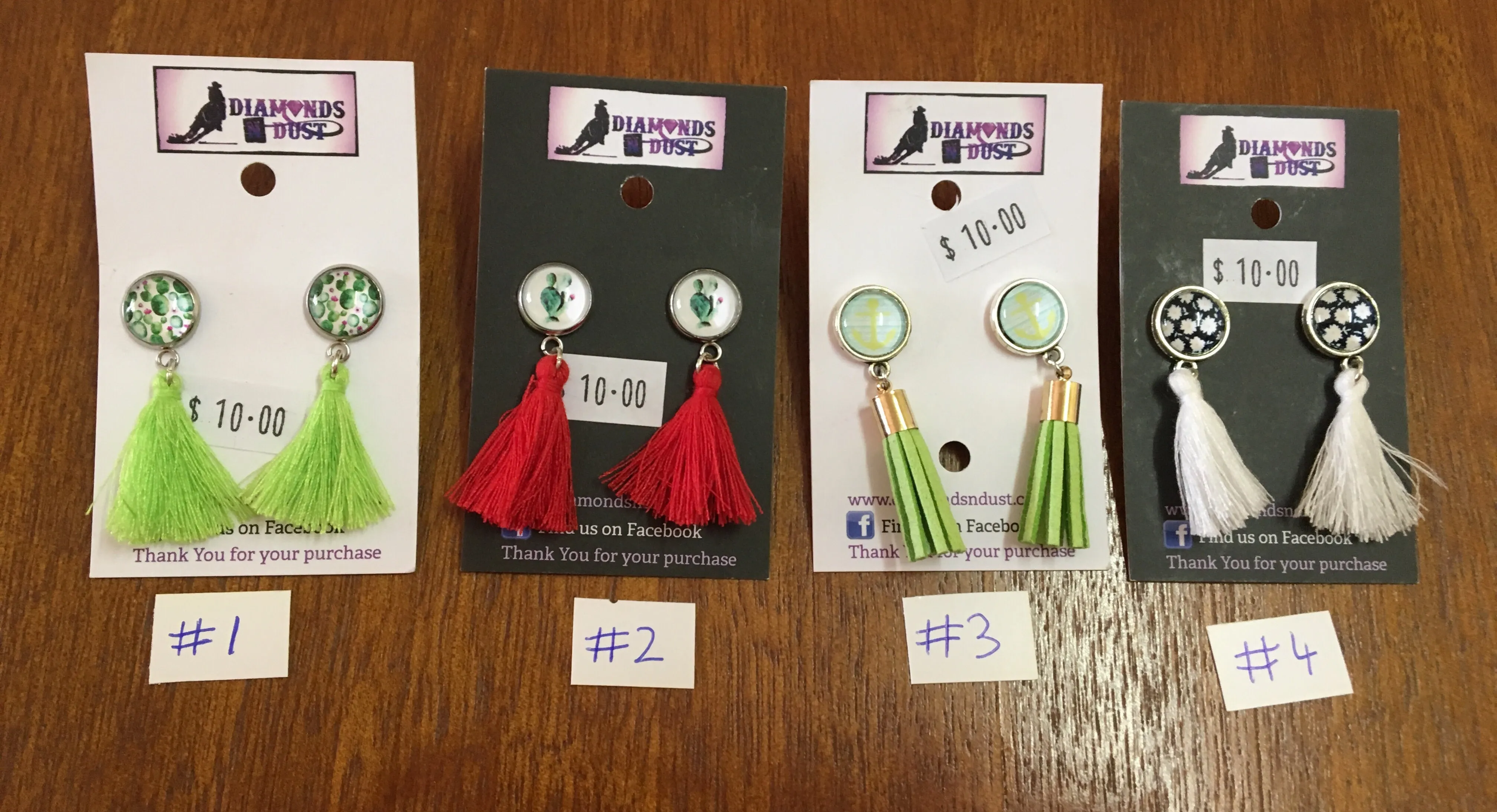 Small Tassel & Glass Earrings (3 styles)