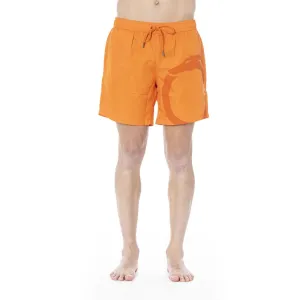 Trussardi Beachwear Orange Polyester Men's Swim Trunk