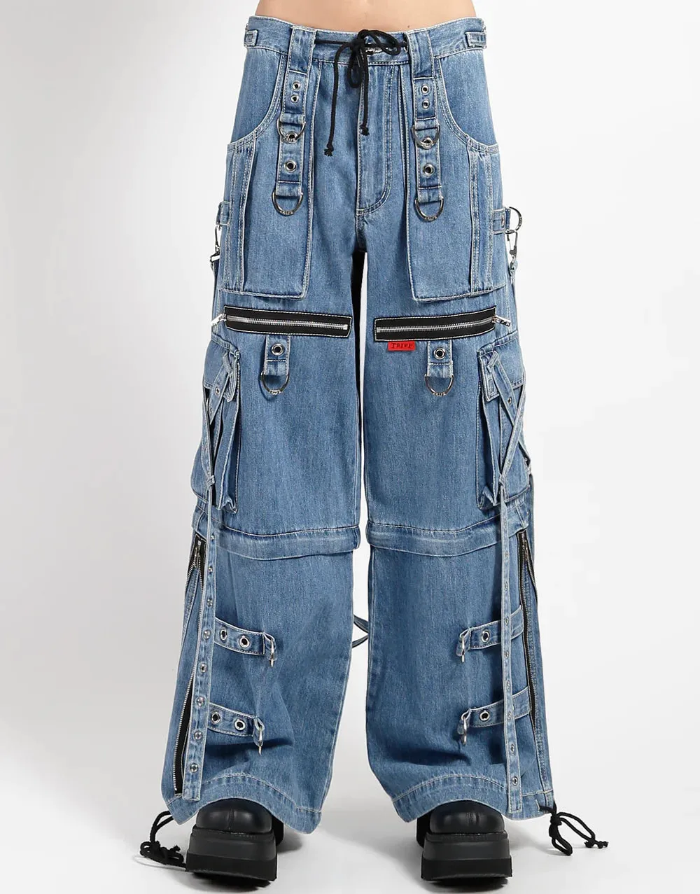 UNISEX Light Blue Denim X-Strap Pant