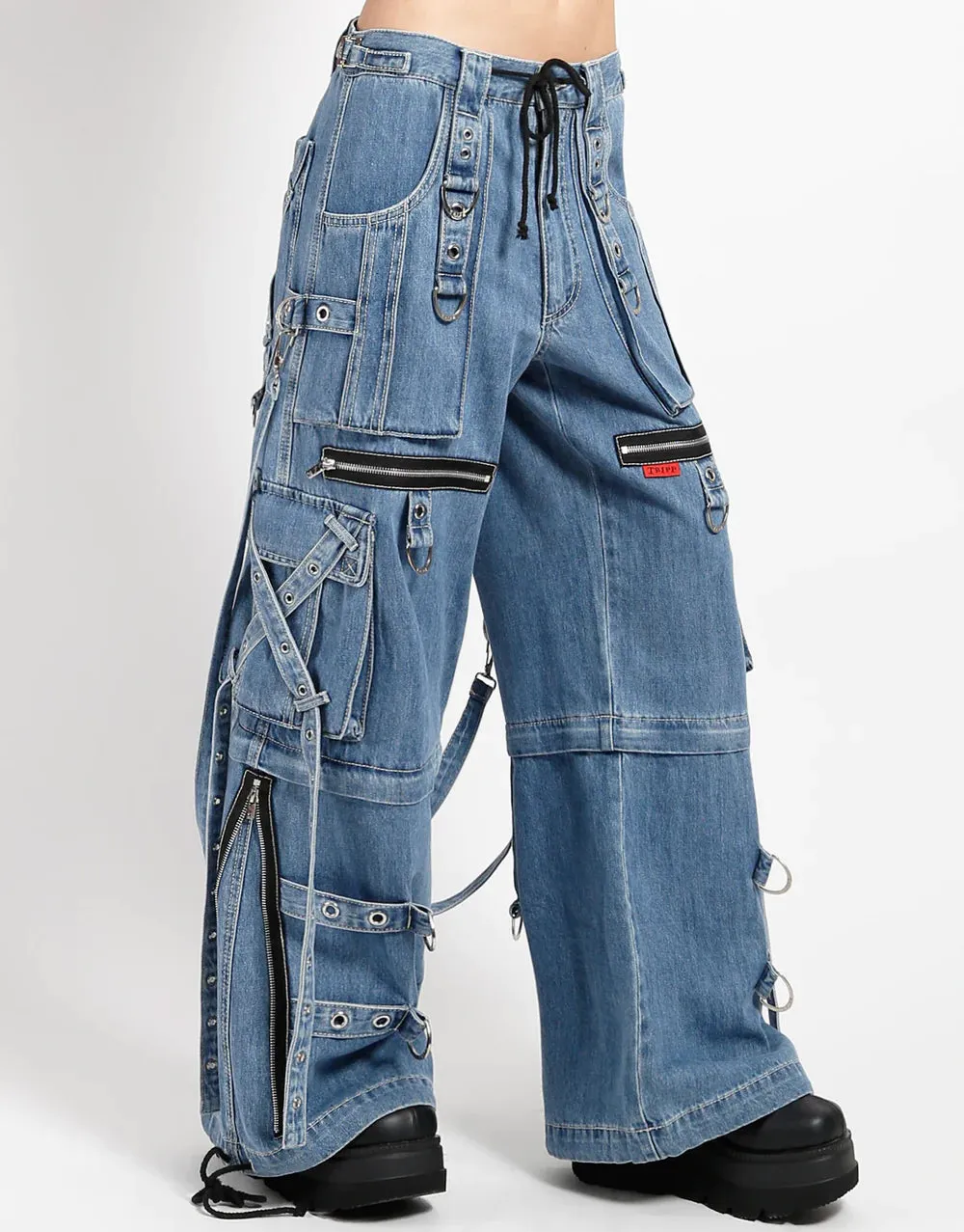 UNISEX Light Blue Denim X-Strap Pant