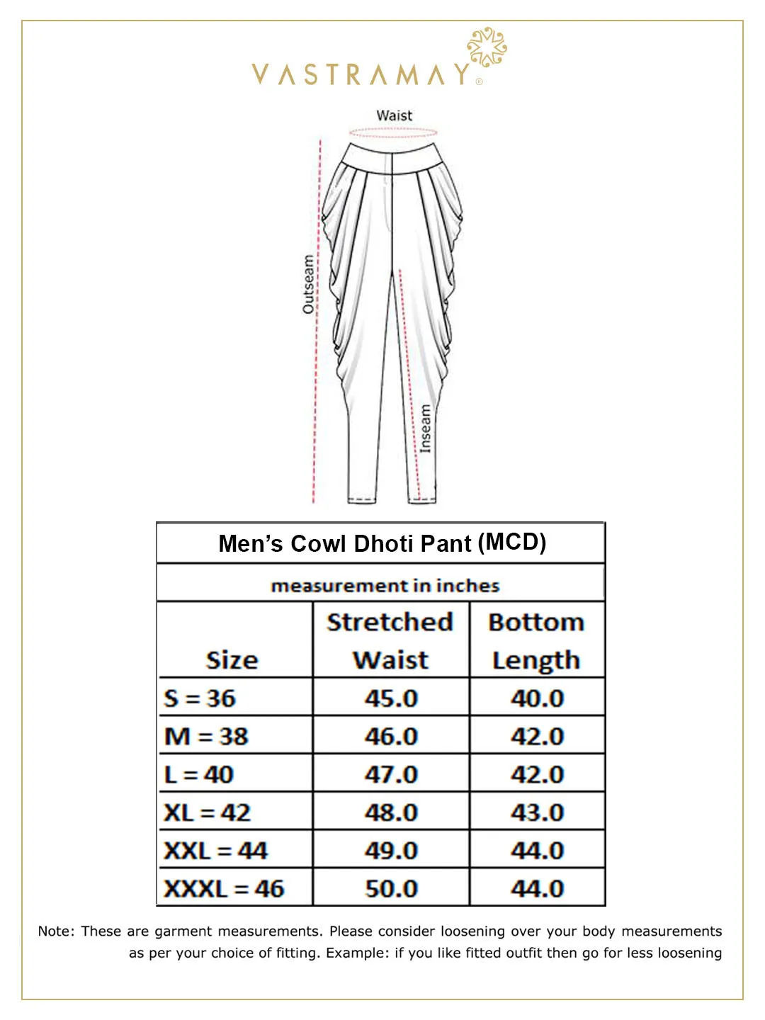 VASTRAMAY Men's Grey Cotton Blend Cowl Dhoti Pant