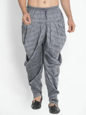 VASTRAMAY Men's Grey Cotton Blend Cowl Dhoti Pant