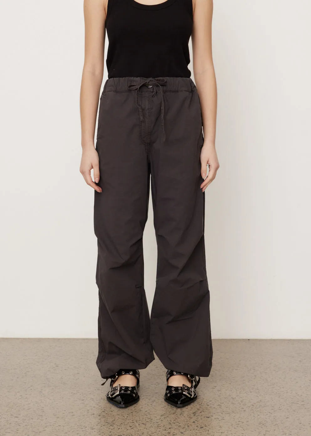 Washed Cotton Canvas Drawstring Pants
