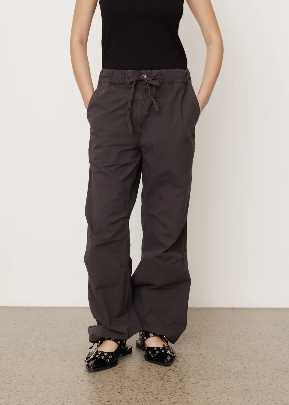 Washed Cotton Canvas Drawstring Pants