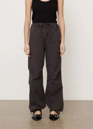 Washed Cotton Canvas Drawstring Pants