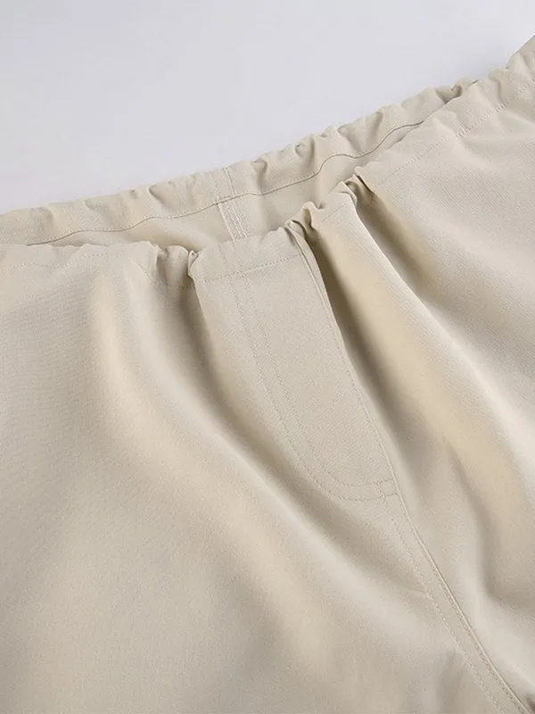 Wenkouban-Light colored baggy parachute cargo pants with drawstring and low waist- Streetwear y2k outfits Fall Outfits Christmas Thanksgiving Gift New Year's Eve