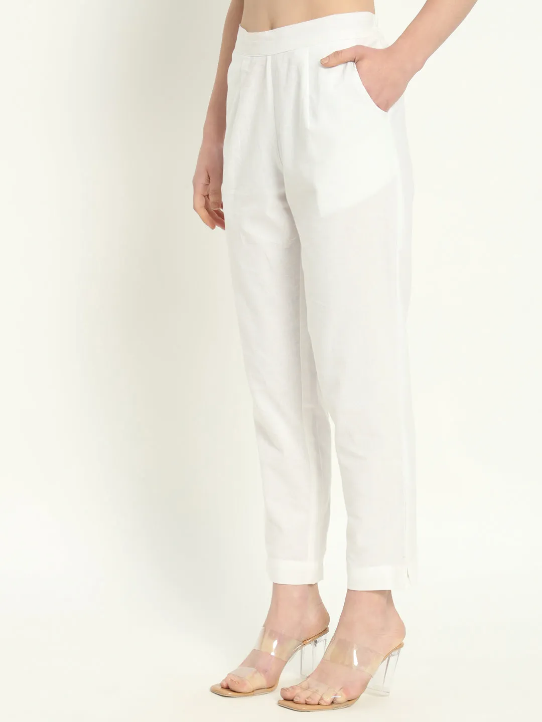WHITE COTTON PANTS