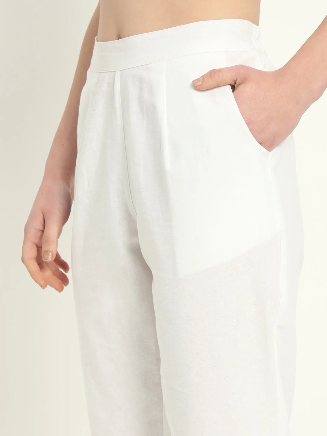 WHITE COTTON PANTS