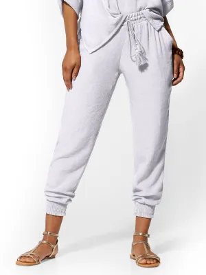 White Gauze Jogger Pant