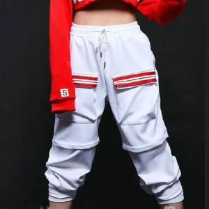 White Pocketed Dance Training Pants