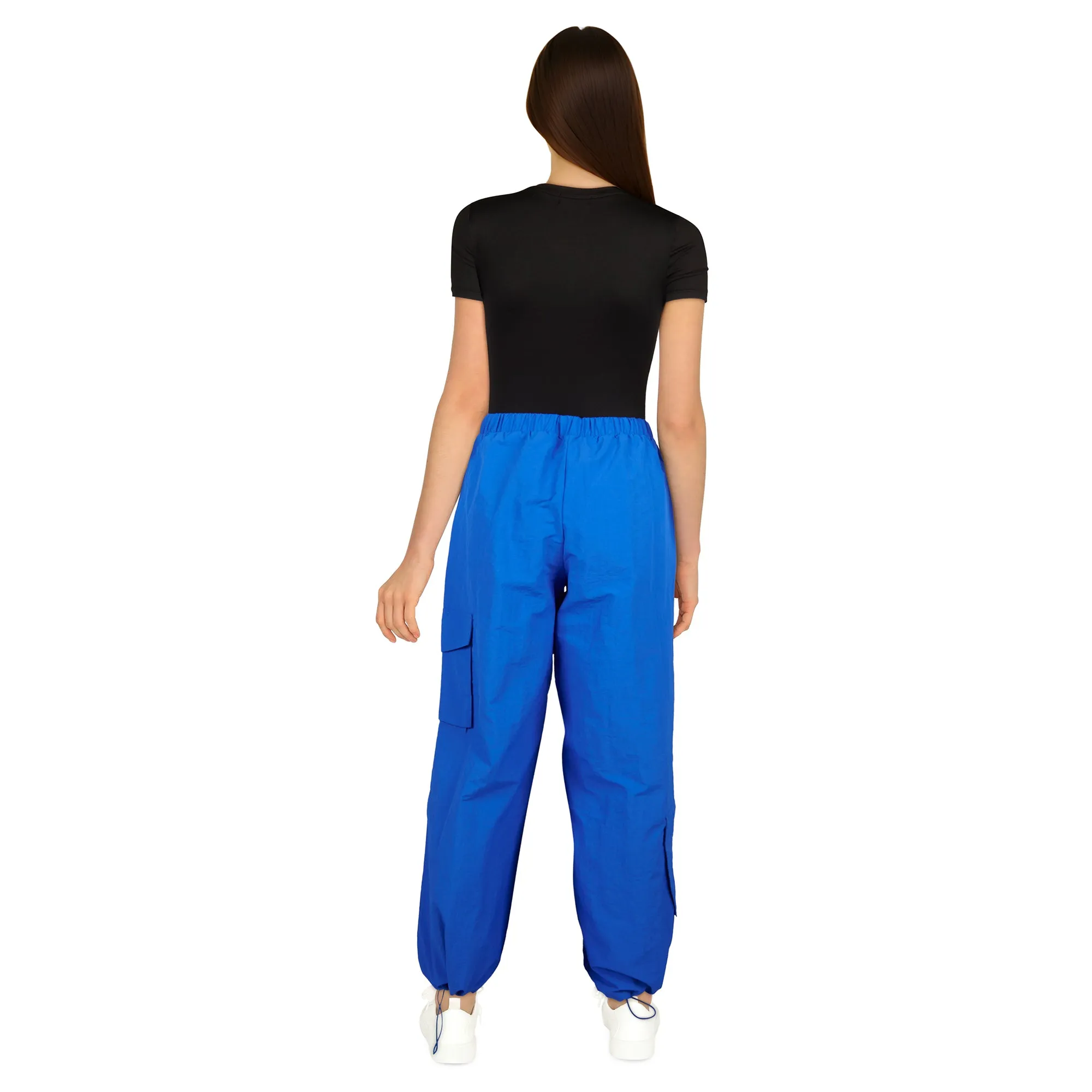 Women's Cinched Cuff Nylon Cargo Pants