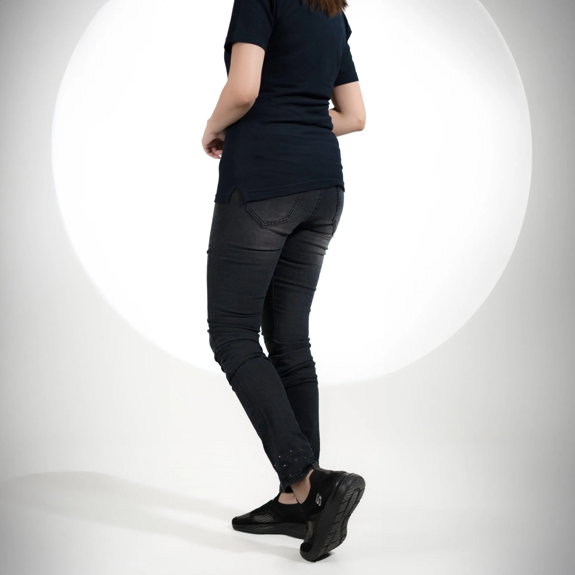 Women's Fashionista Bead-Embellished Denim Pants