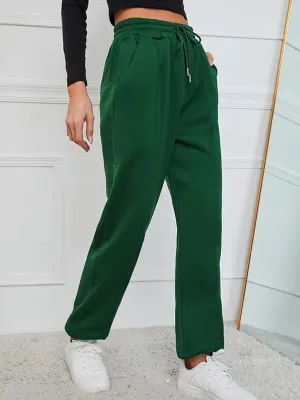 Women's Plain Sweatpants,Green
