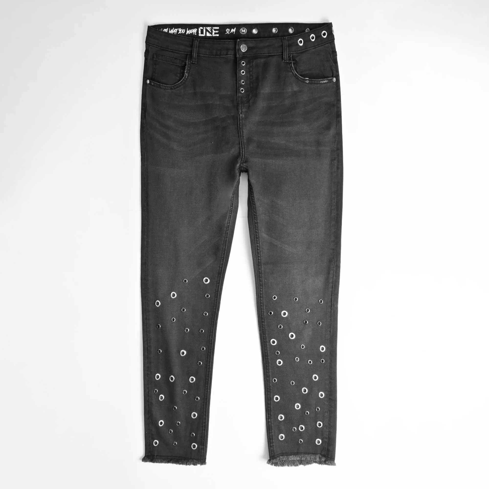 Women's Stud Hole Denim Pants